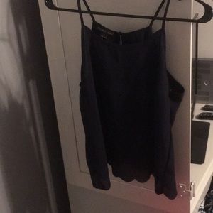 Cute designed navy blue tank top